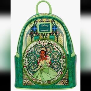 Loungefly Disney Princess Stained Glass Collection Tiana Mini-Backpack NWT